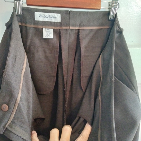 Brooks Brothers tailored 90s Vintage Wool Stretch brown slacks - 10 - Picture 5 of 7